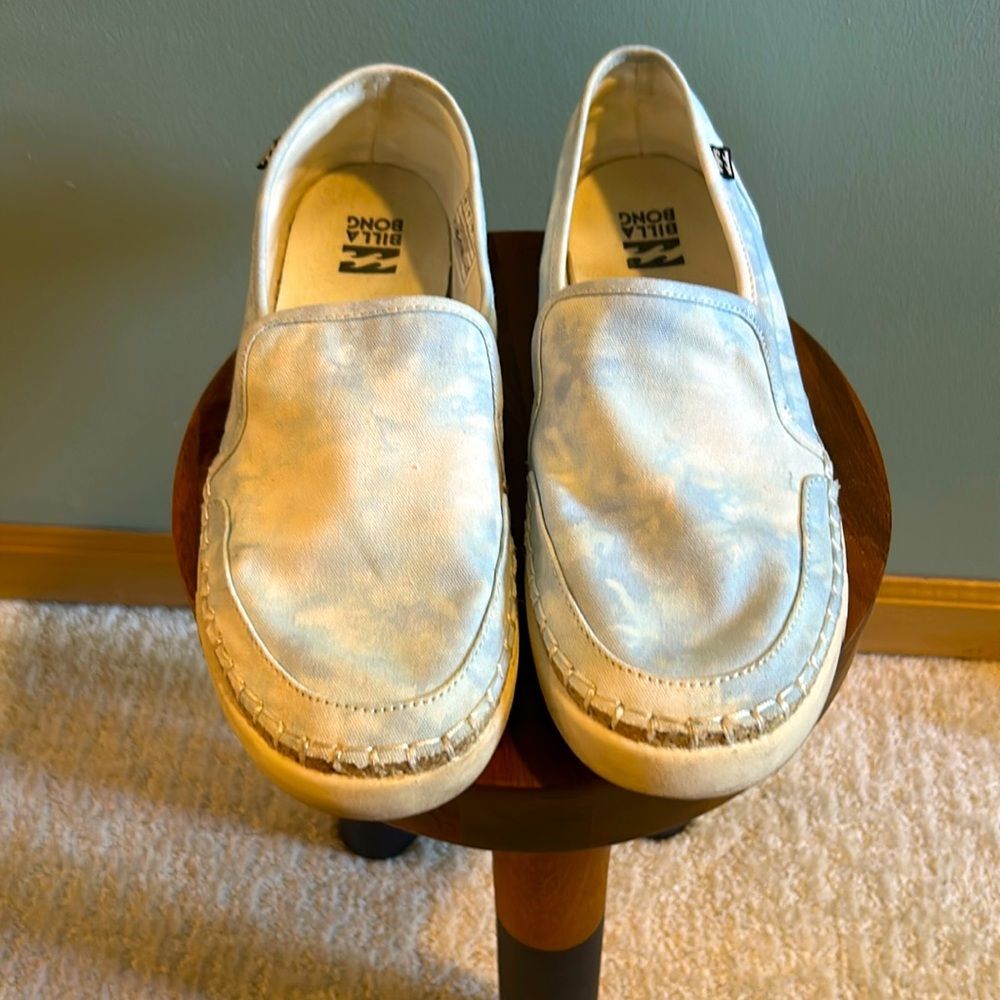 Billabong Women’s Blue/White Cloud Del Sol Slip-on Shoes Loafers sz 10